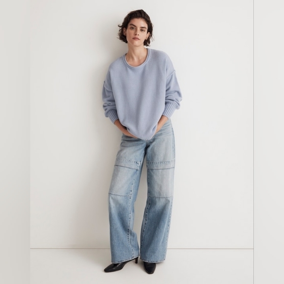 Madewell Conway Pullover Sweater In Craft Blue Size S - Picture 3 of 8
